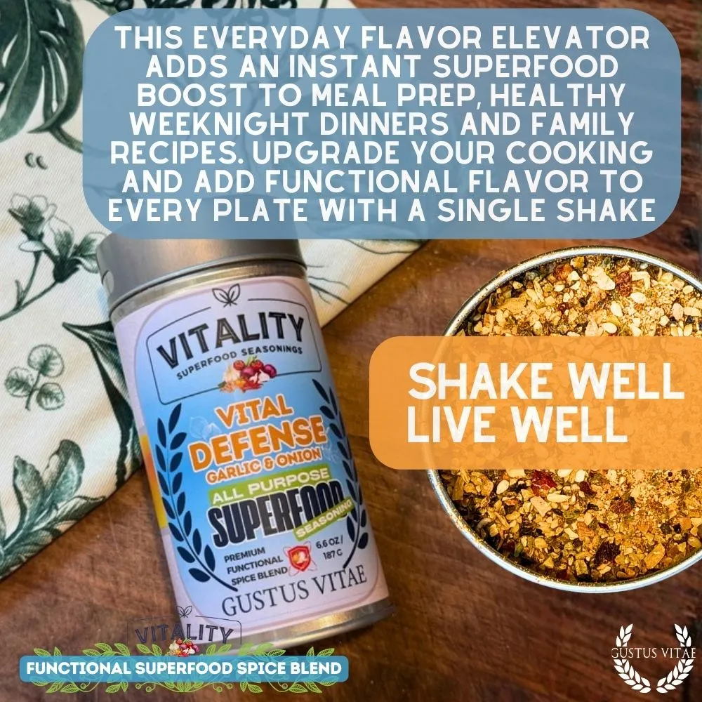 Vital Defense Garlic & Onion Superfood Seasoning | All Purpose Vitality Blend