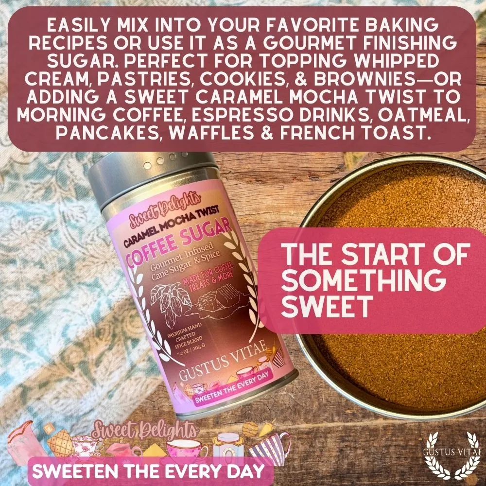 Caramel Mocha Twist Coffee Sugar | Sweet Delights Gourmet Sugar & Spice