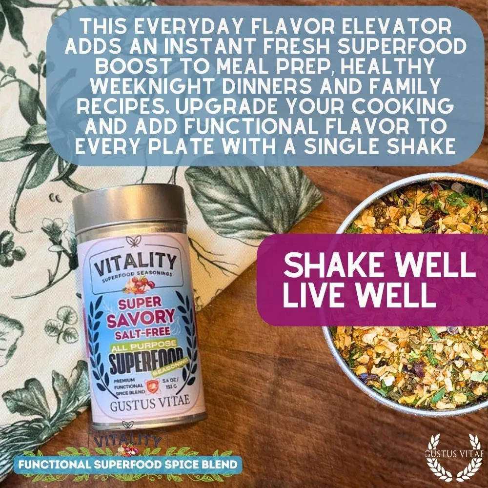 Super Savory Salt-Free Superfood Seasoning | All Purpose Vitality Blend