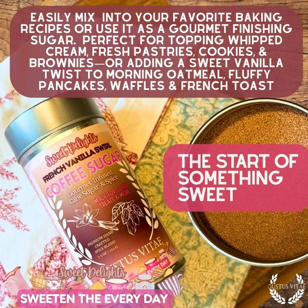 French Vanilla Swirl Coffee Sugar | Sweet Delights: Gourmet Sugar & Spice