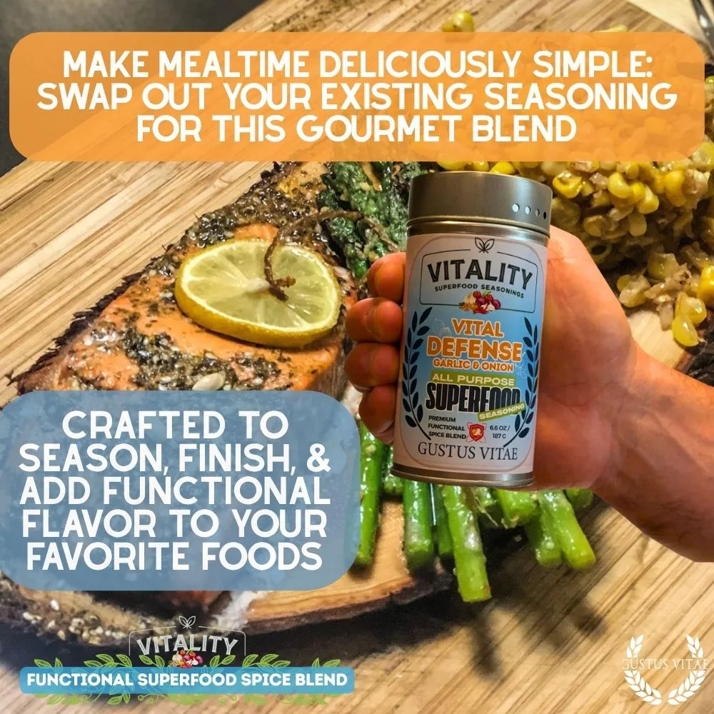 Vital Defense Garlic & Onion Superfood Seasoning | All Purpose Vitality Blend