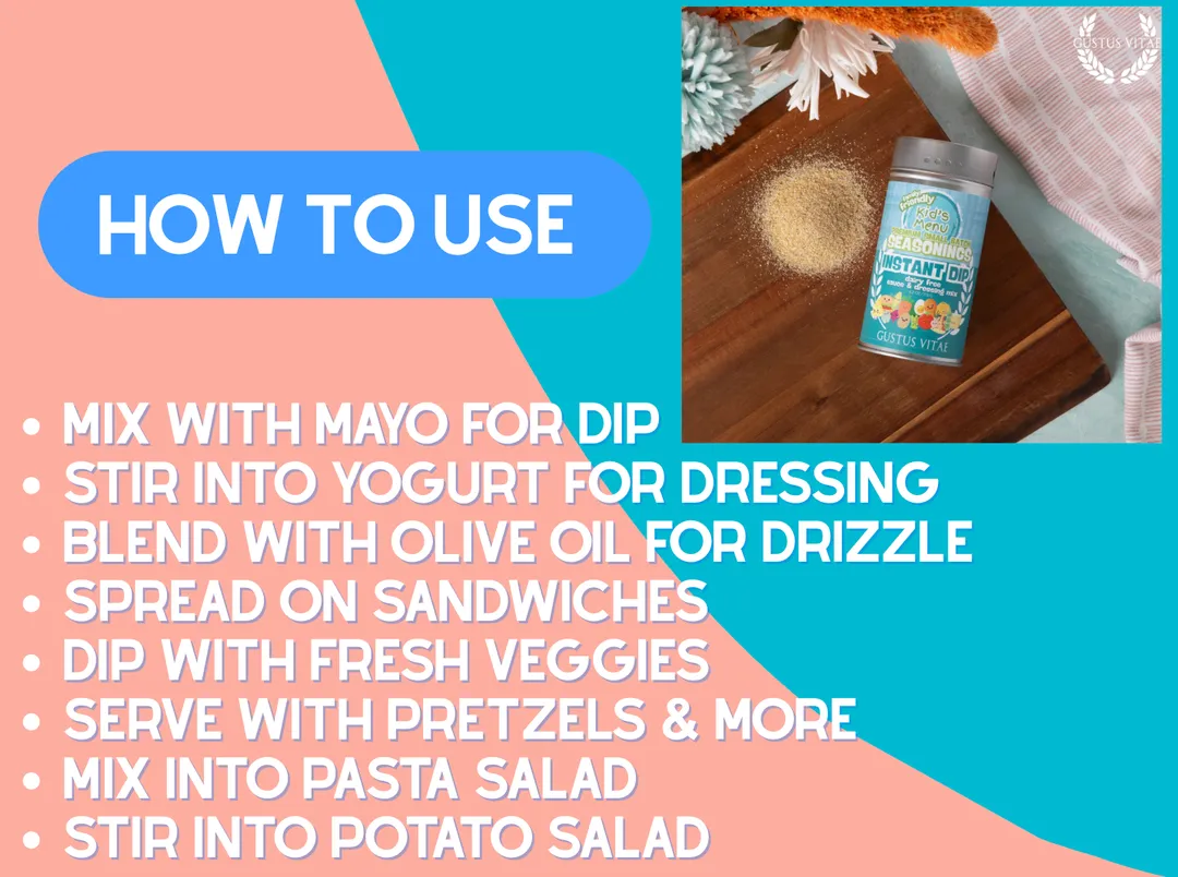 Kid’s Menu: Instant Dip: Dairy-Free Sauce & Dressing Mix