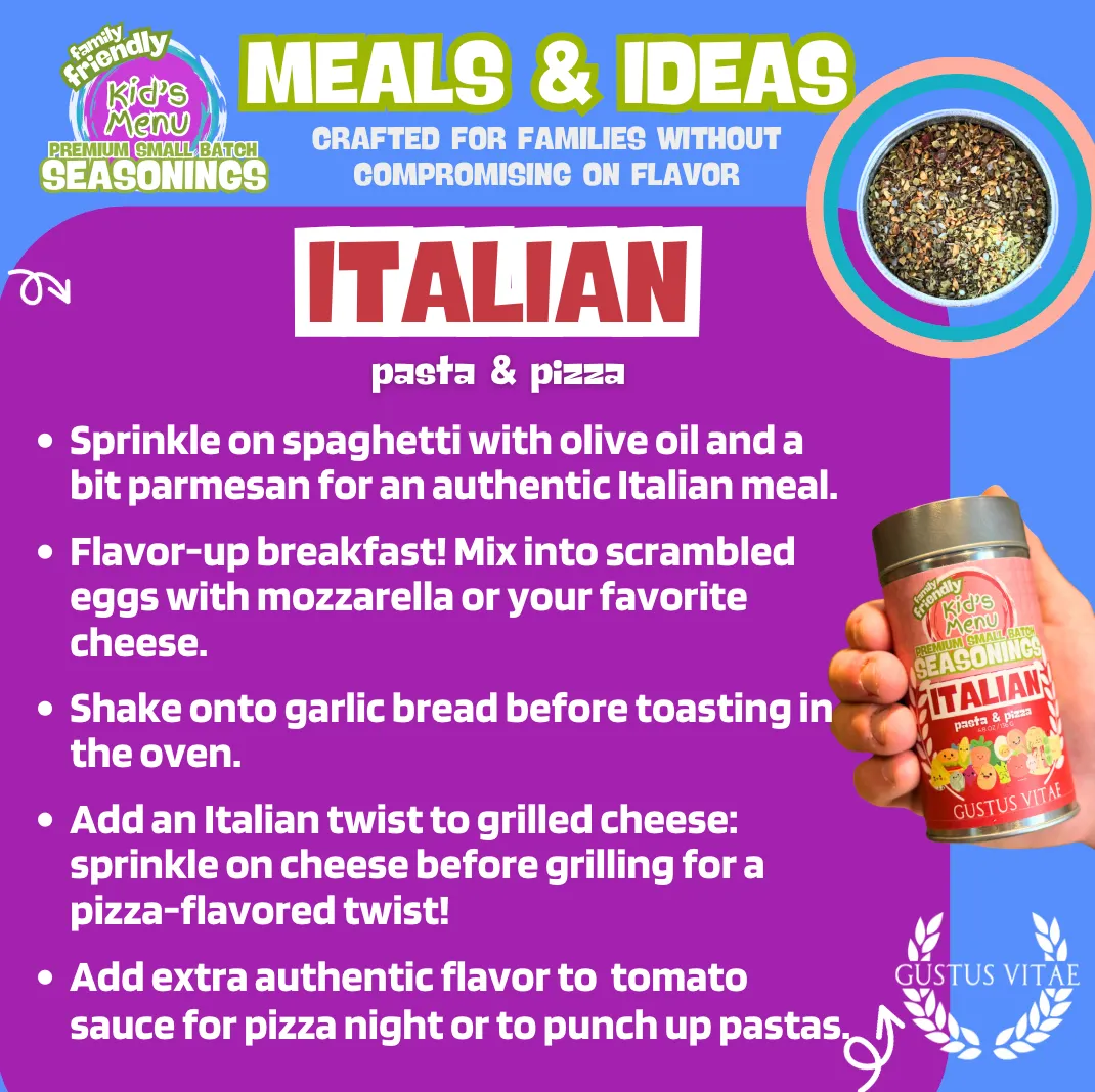 Kid’s Menu: Italian: Pasta & Pizza Seasoning