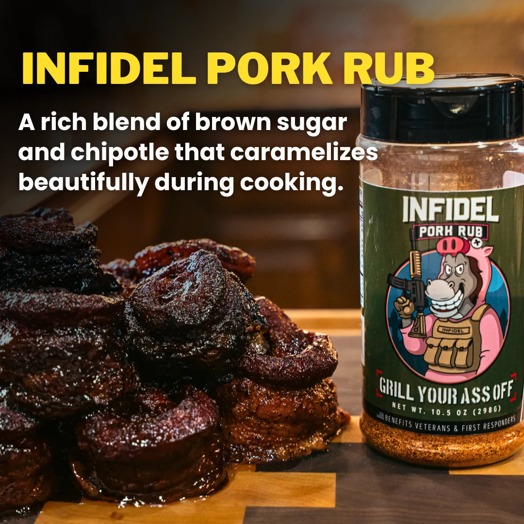 Infidel Pork Rub™ 10.5oz Bottle - Seasoning Spices Sweet & Spicy