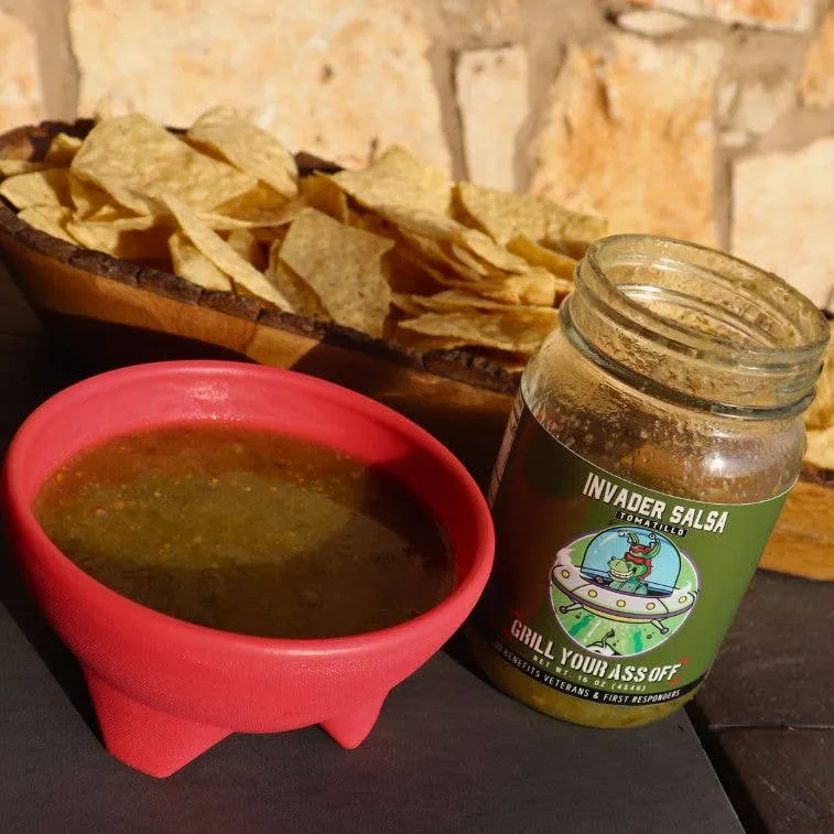 Invader Tomatillo Salsa -traditional mild onion garlic spice