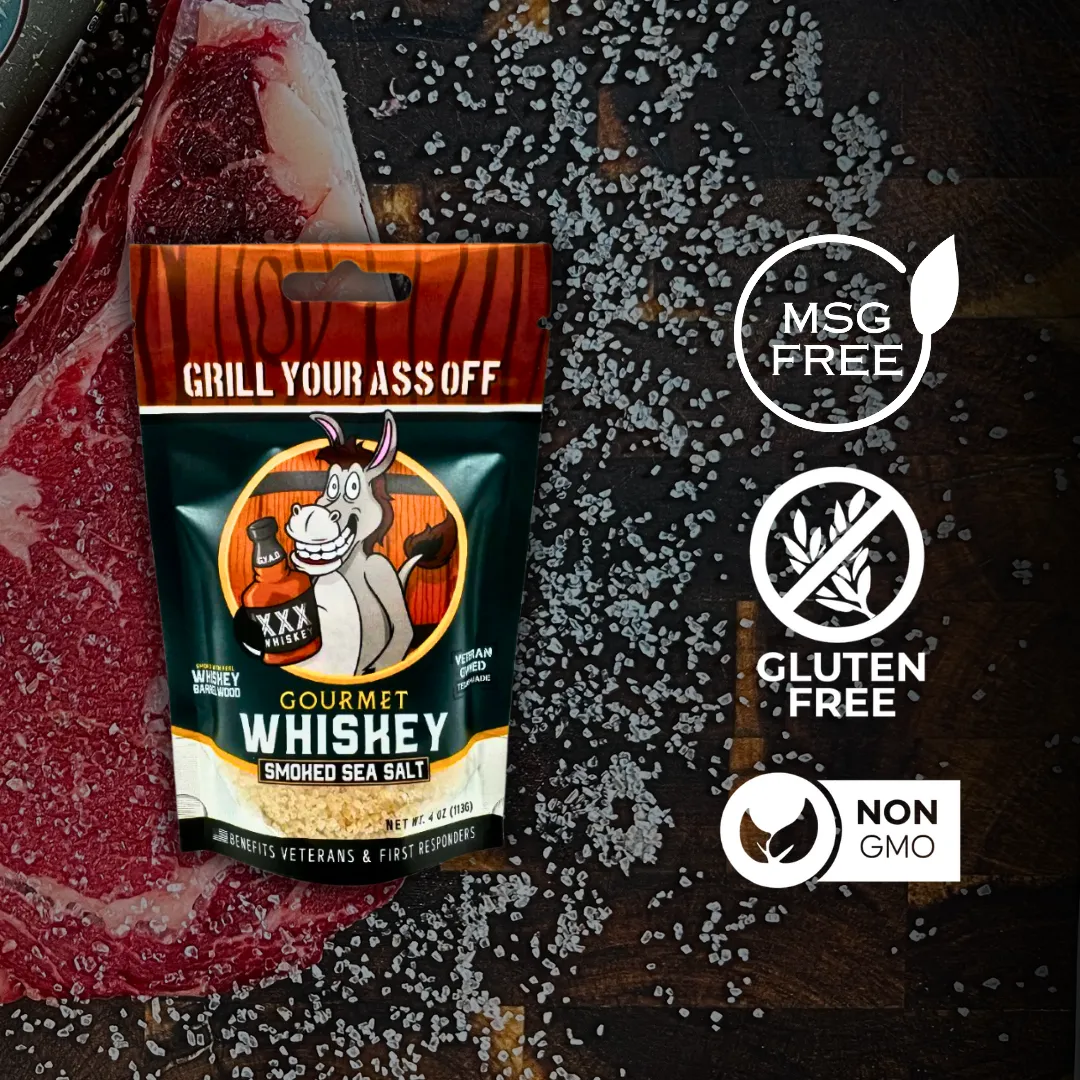 Whiskey Smoked Sea Salt - Savory, Bourbon, Finishing, Meat