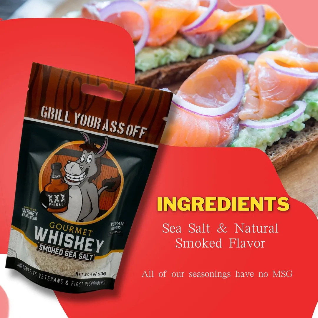 Whiskey Smoked Sea Salt - Savory, Bourbon, Finishing, Meat