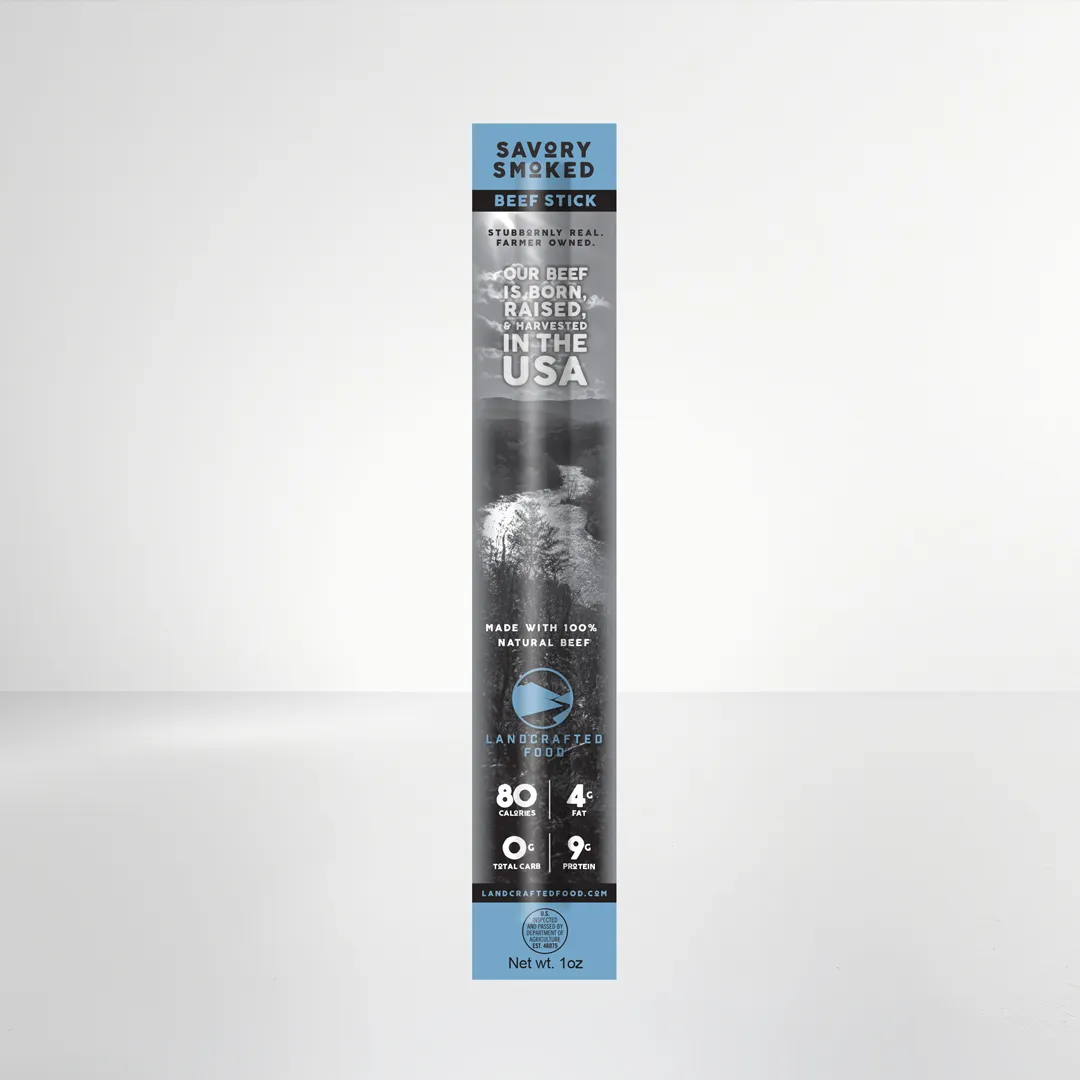 Landcrafted Food Beef Sticks - Savory Smoked - 20 Count