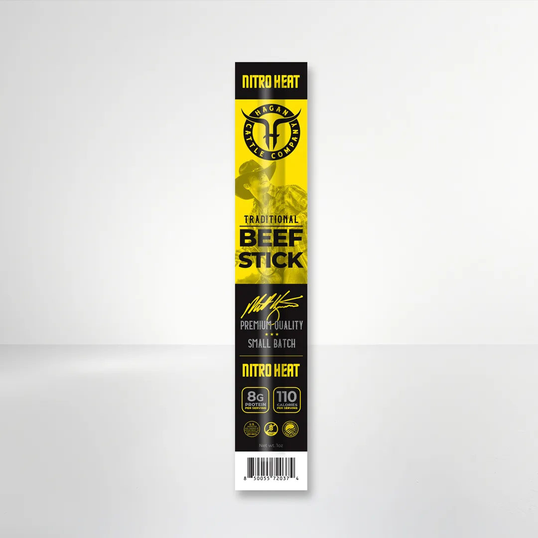 Premium Beef Sticks - Nitro Heat - 20 Count