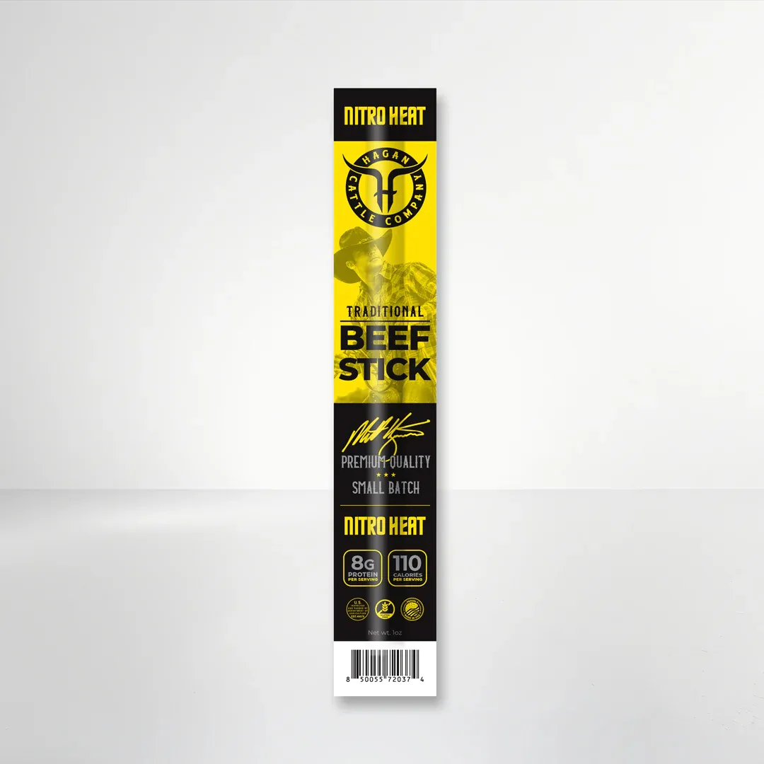 Premium Beef Sticks - Nitro Heat - 20 Count