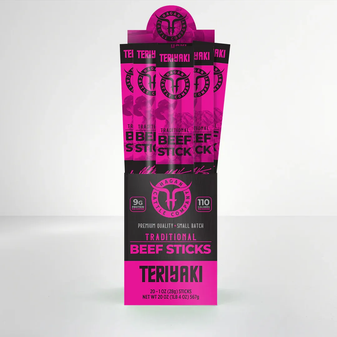 Premium Beef Sticks - Teriyaki - 20 Count