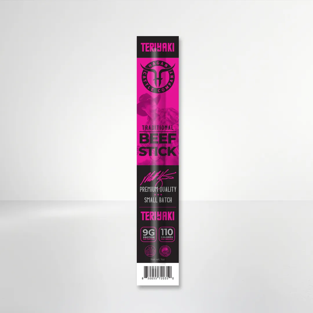 Premium Beef Sticks - Teriyaki - 20 Count