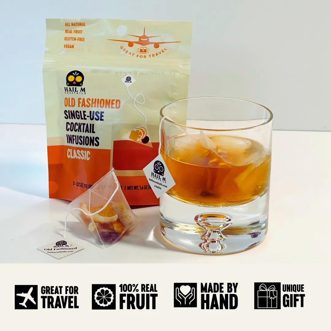 Old Fashioned Cocktail Infusion Tea Bag - To Go Travel Mixer