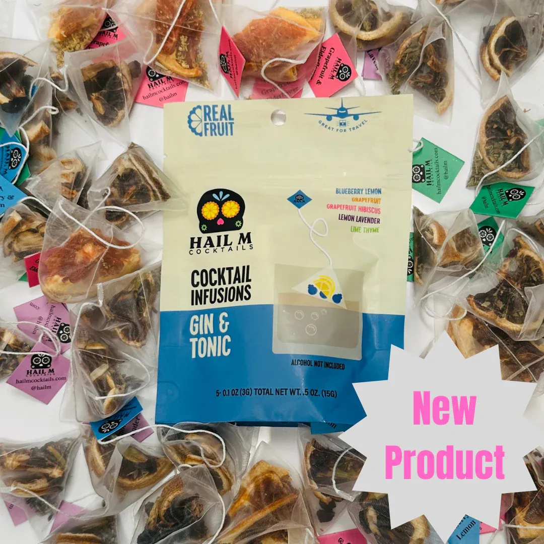 Gin & Tonic Cocktail Infusion Tea Bag - To Go Mixer, Low Cal