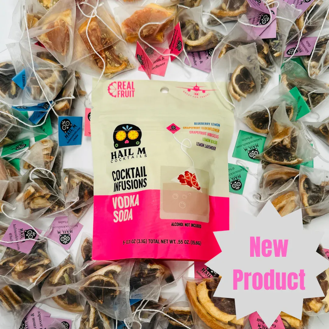 Vodka Soda Cocktail Infusion Tea Bag - To Go Mixer, Low Cal