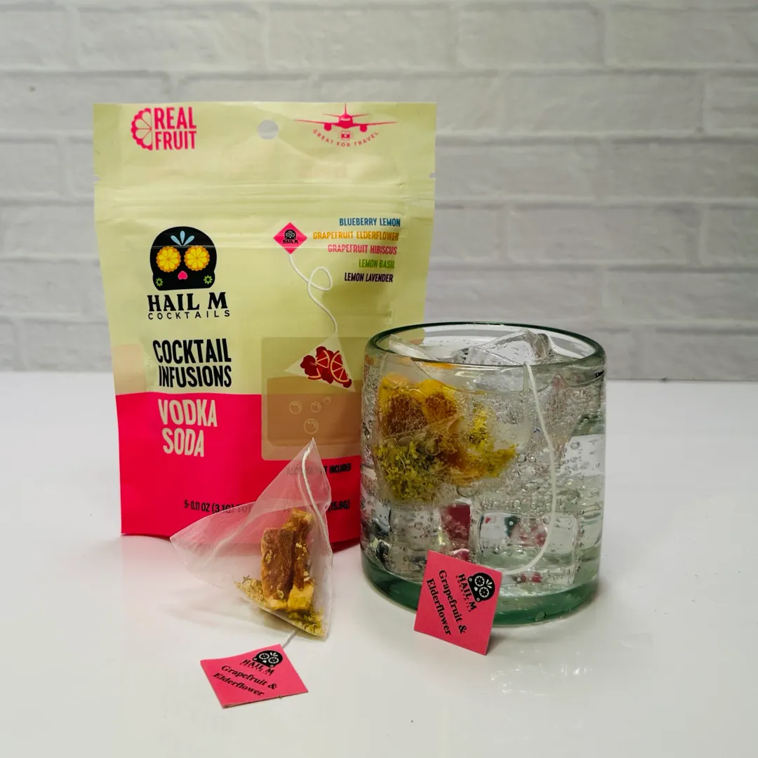 Vodka Soda Cocktail Infusion Tea Bag - To Go Mixer, Low Cal