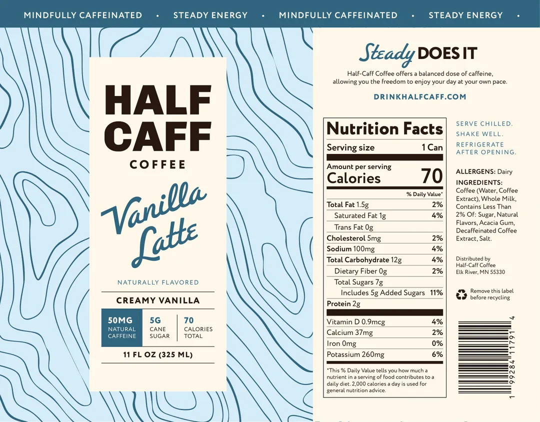 Half-Caff Vanilla Latte