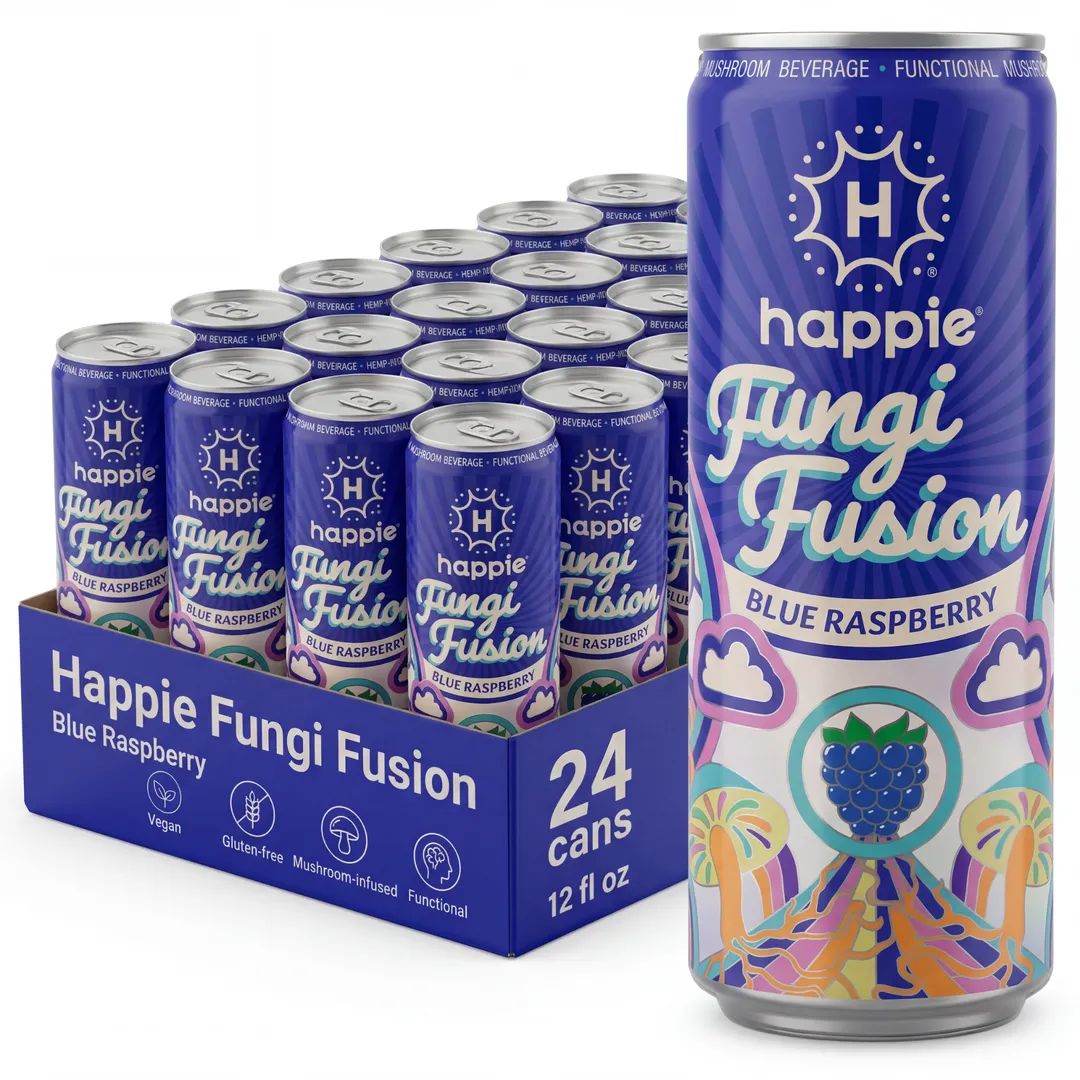 Happie Fungi Fusion Blue Raspberry Adaptogen Beverage
