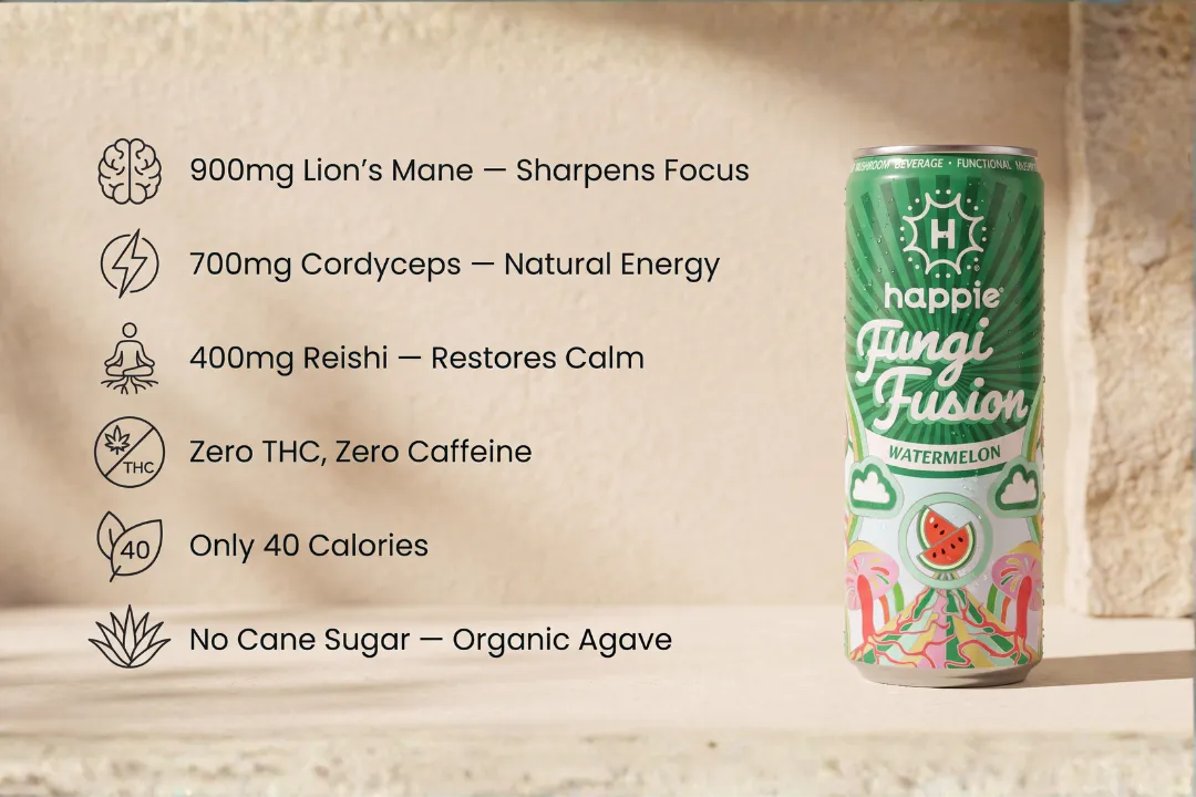 Happie Fungi Fusion Watermelon Adaptogen Beverage