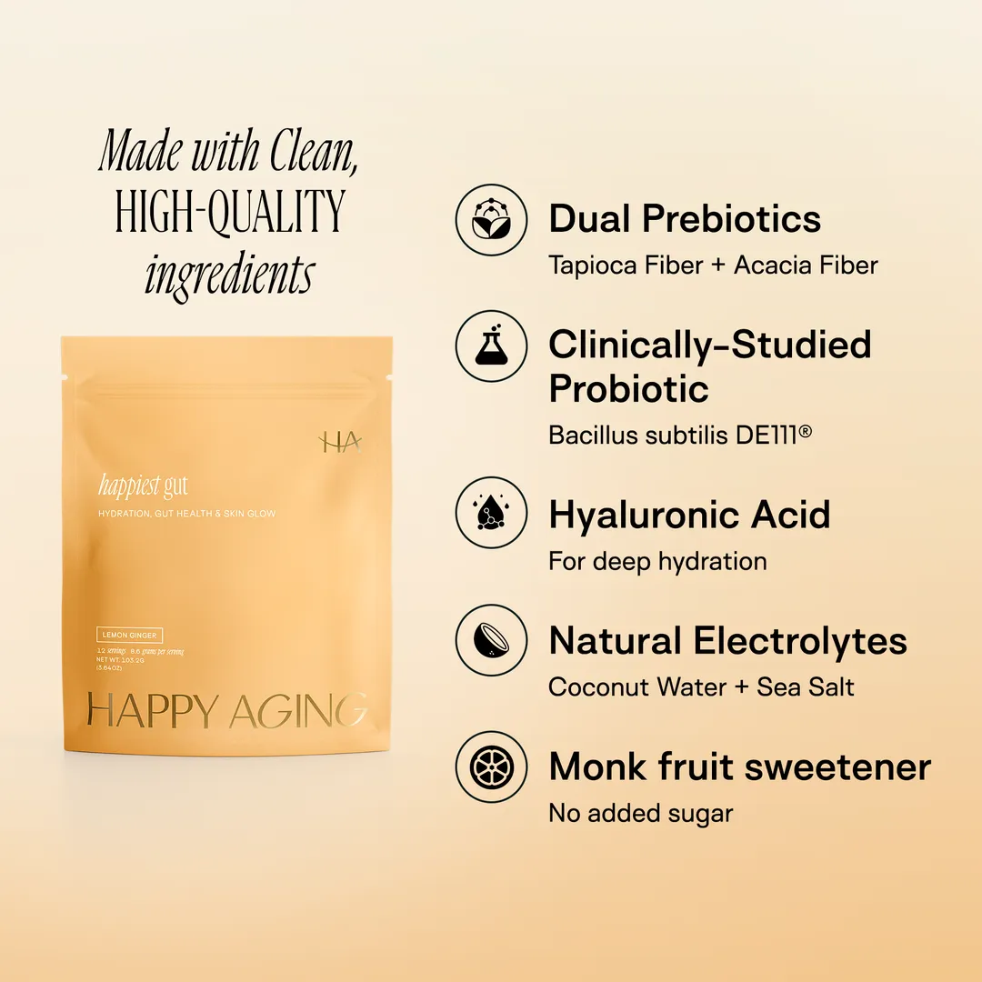 Happiest Gut Electrolytes – Lemon Ginger | Gut Health Hydration Sticks