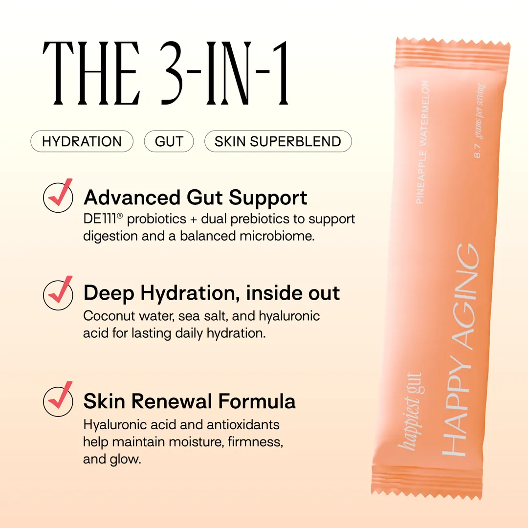 Happiest Gut Electrolytes – Pineapple Watermelon | Gut Health Hydration Sticks