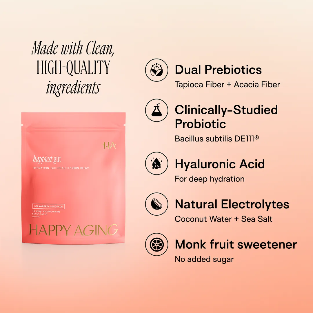 Happiest Gut Electrolytes – Strawberry Lemonade | Gut Health Hydration Sticks