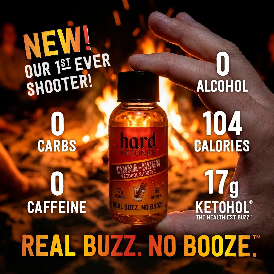 Cinna-Burn Shooter | Real Buzz. No Booze. | 17g Ketohol | 12x2oz bottles
