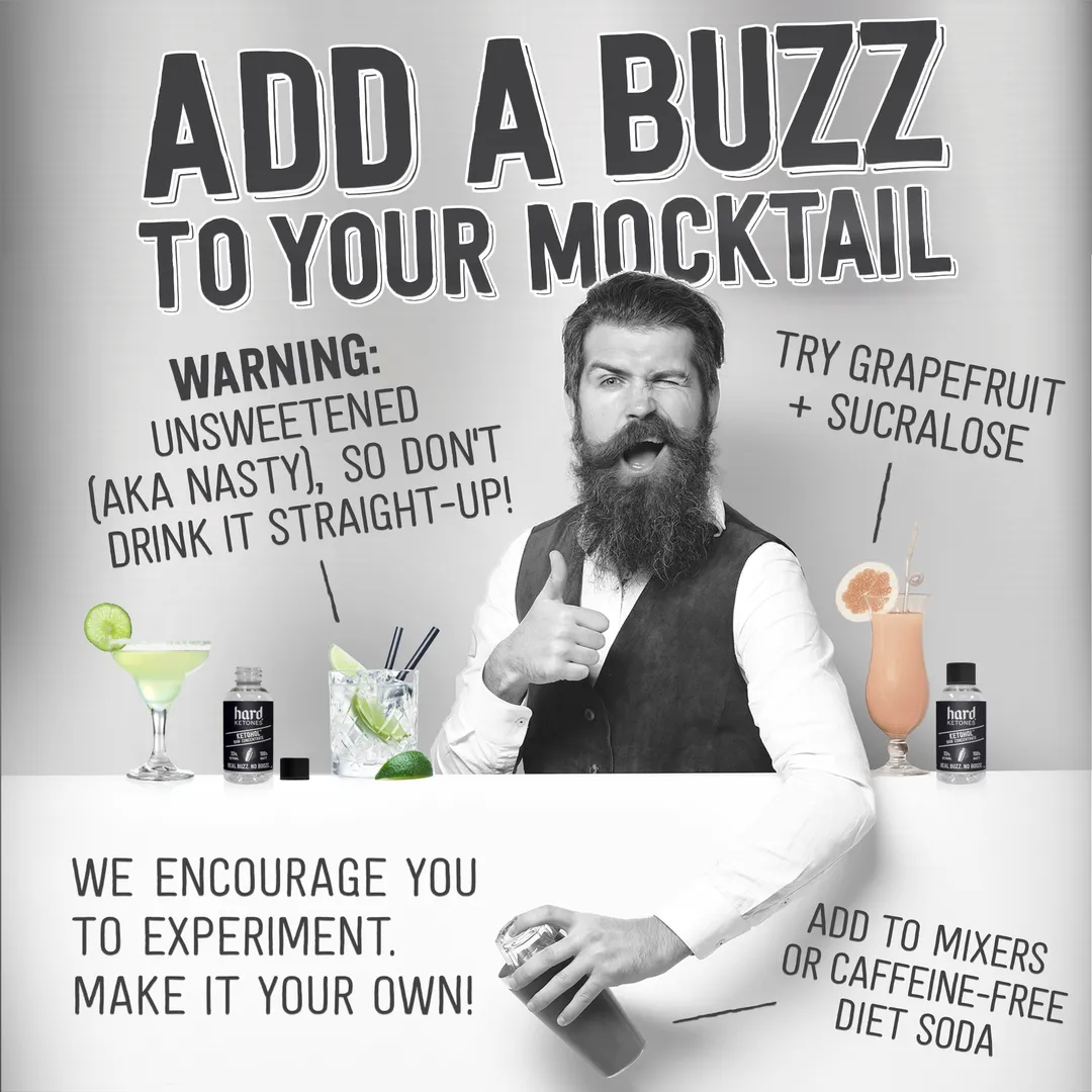 Ketohol Concentrate | Real Buzz. No Booze. Mixer | 17g Ketohol | 12x2oz (Raw & Nasty)
