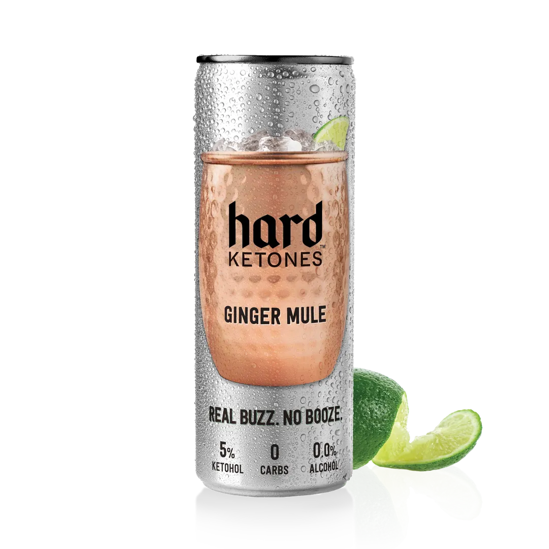Hard Ketones | Real Buzz. No Booze. | Ginger Mule (Stevia) | 17g Ketohol | 12x12oz 