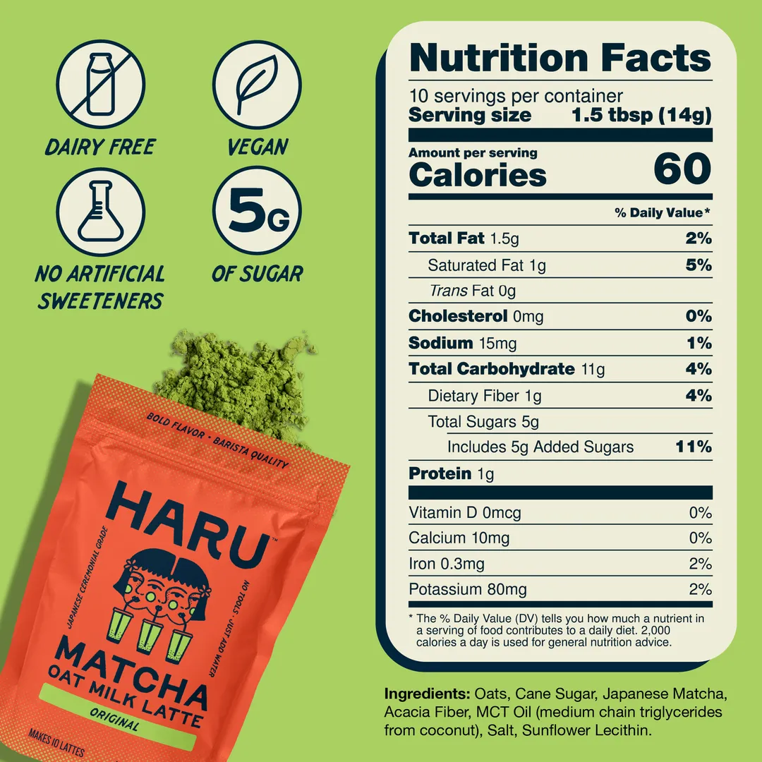 Haru Vanilla Matcha Oat Milk Latte Mix