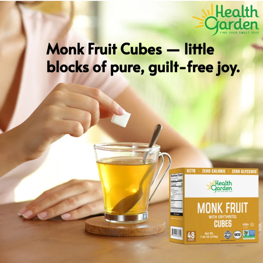 Health Garden Monk Fruit Erythritol Cubes 48 ct