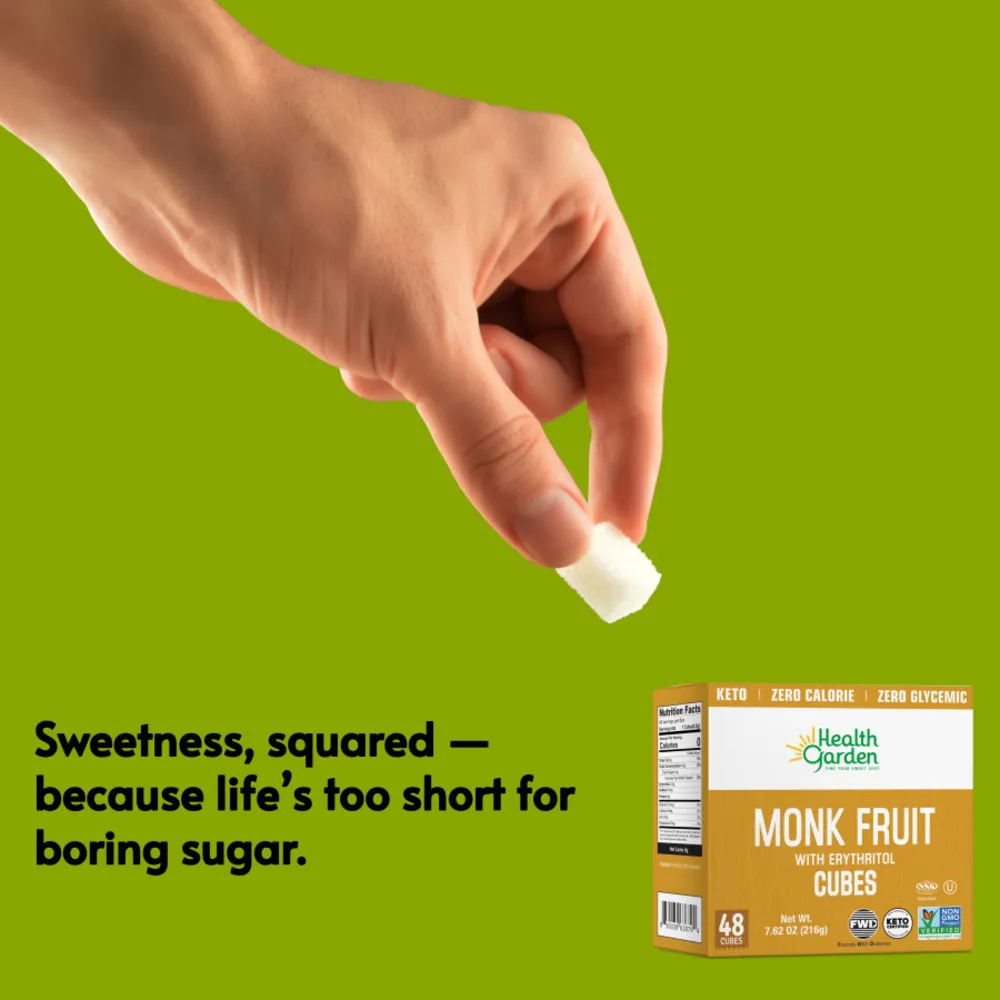 Health Garden Monk Fruit Erythritol Cubes 48 ct