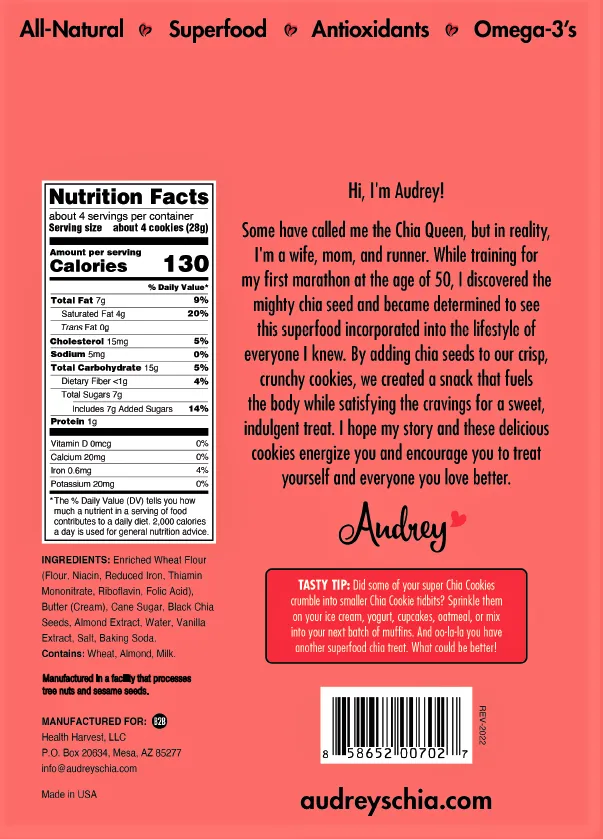 Audrey's Chia Cookies - Almond