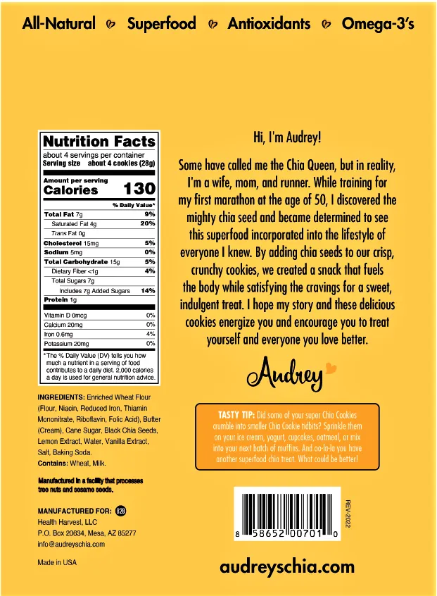 Audrey's Chia Cookies - Lemon