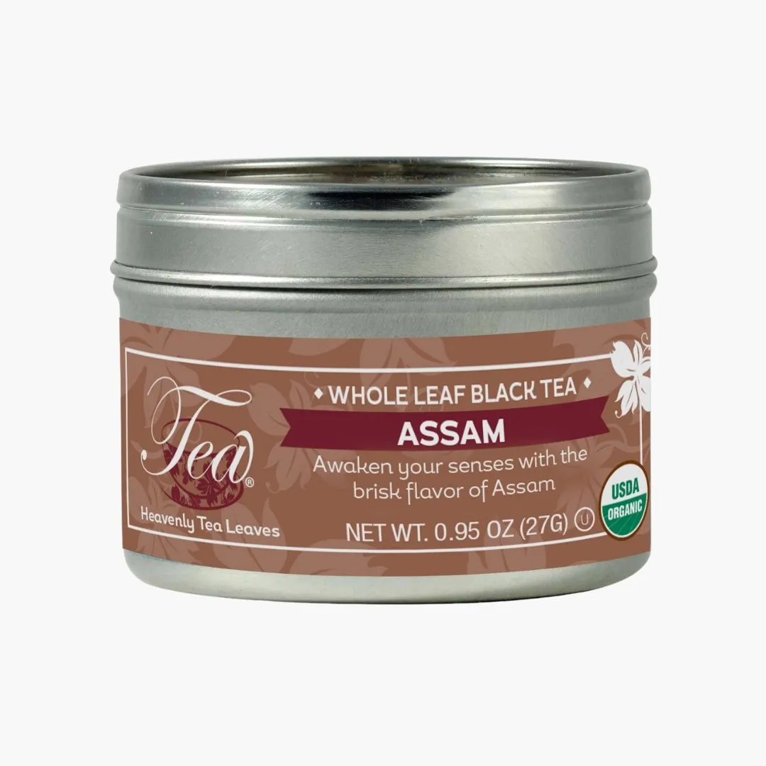 Organic Assam, Loose Leaf Black Clear Top Tea Tin