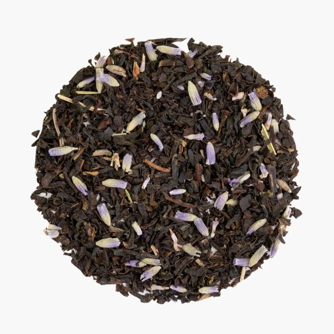 Organic Black Lavender, Loose Leaf Black Clear Top Tea Tin