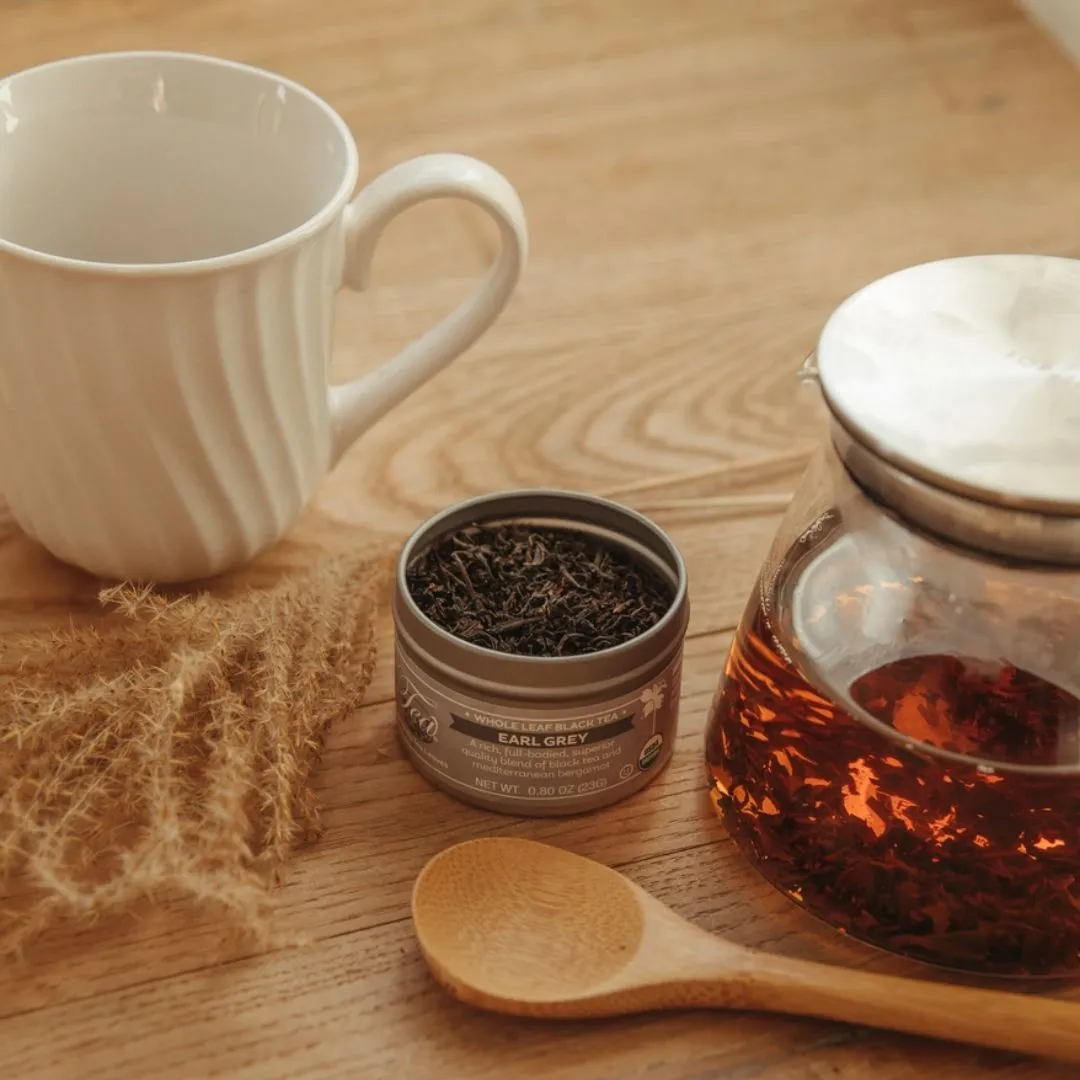 Organic Earl Grey, Loose Leaf Clear Top Tea Tin
