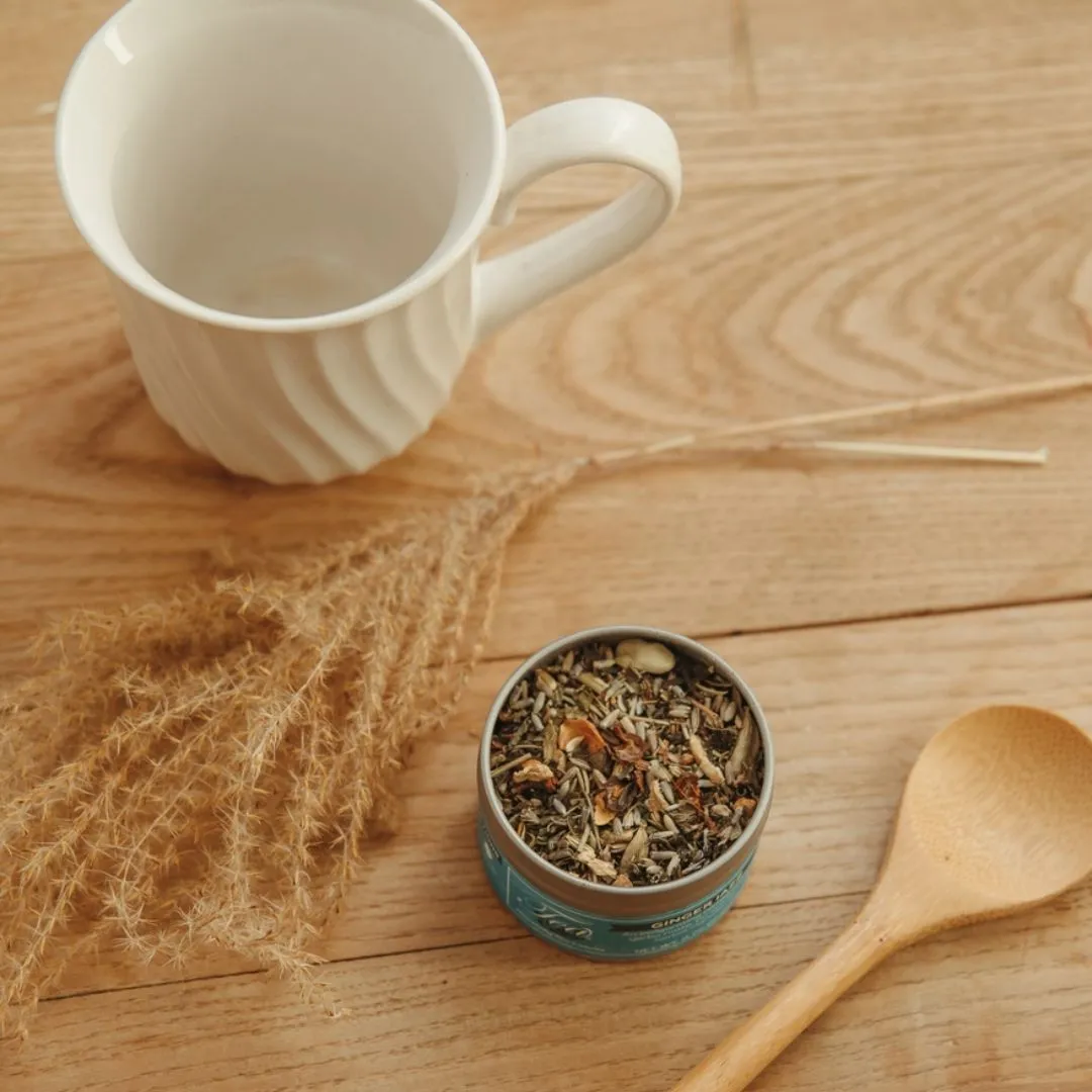 Organic Ginger Jazz, Loose Leaf Tea & Herb Clear Top Tin