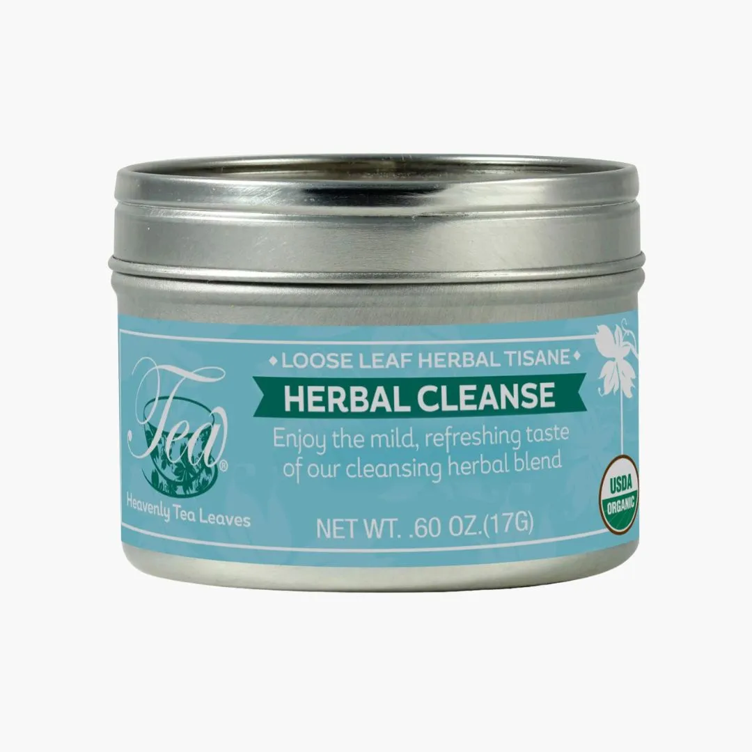 Organic Herbal Cleanse, Loose Leaf Herbal Clear Top Tea Tin