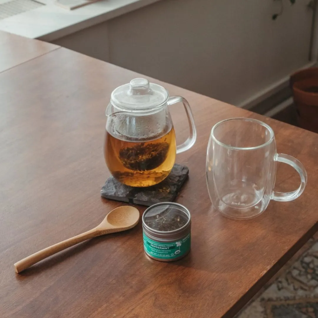 Organic Peppermint, Loose Leaf Herbal Clear Top Tea Tin
