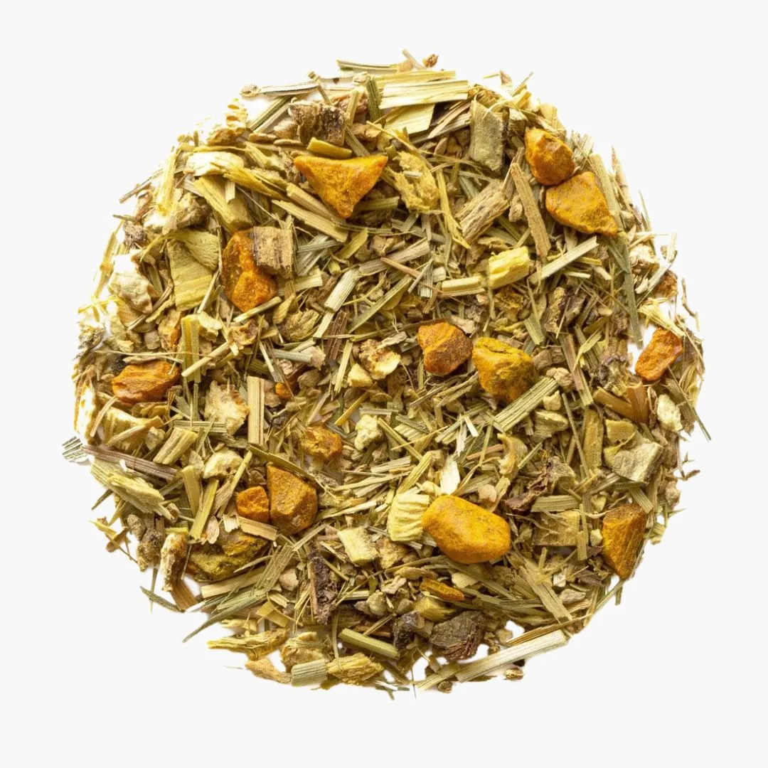 Organic Turmeric Ginger, Loose Leaf Herbal Clear Top Tea Tin