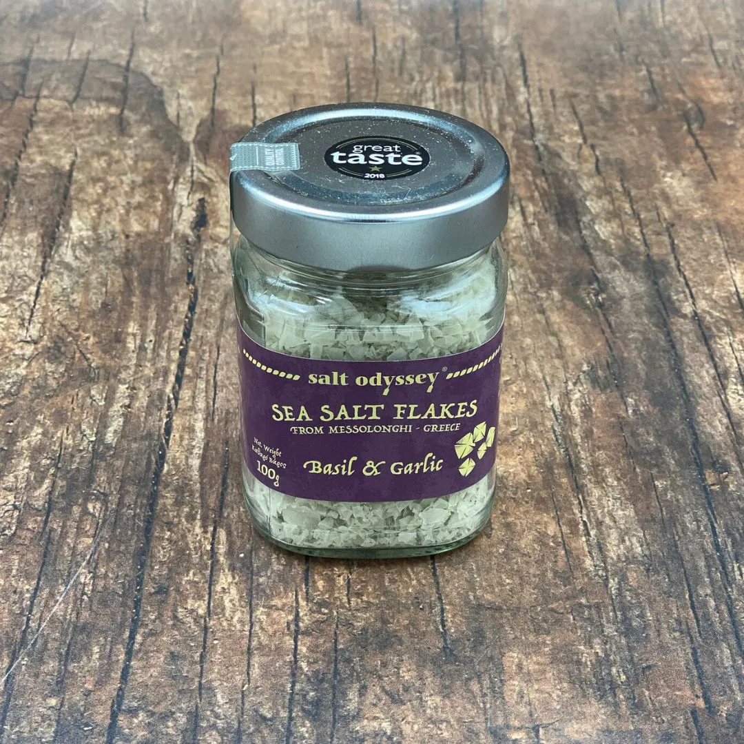 Salt Odyssey Sea Salt Flakes w/ Garlic & Basil