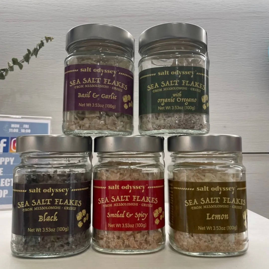 Salt Odyssey Sea Salt Flakes w/ Garlic & Basil