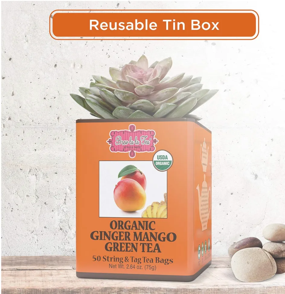 Brew La La Organic ginger Mango Green Tea