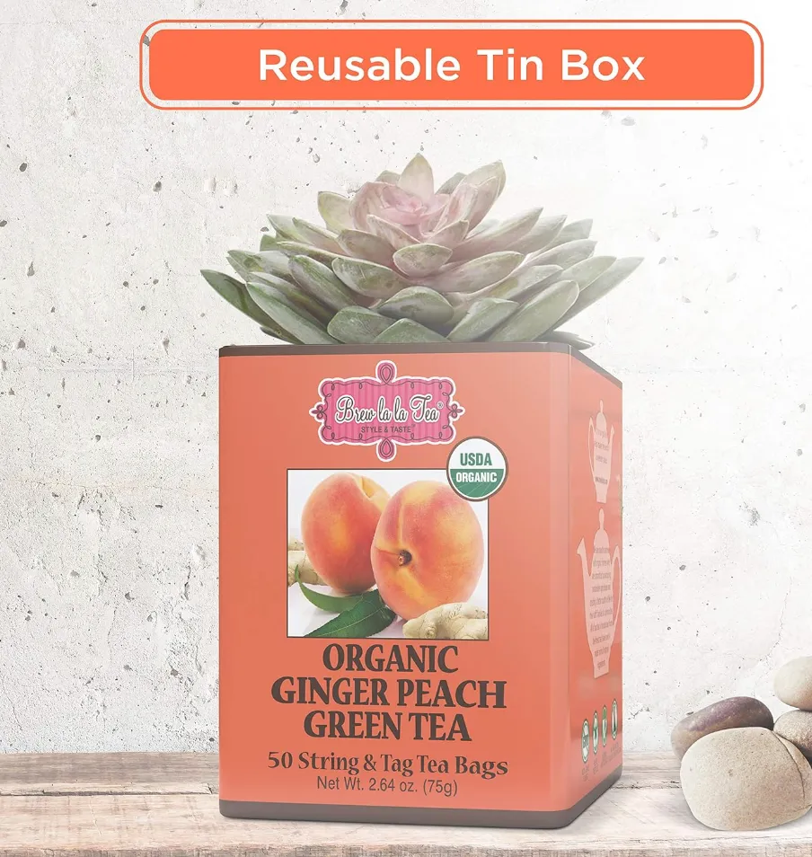 Brew La La Organic Ginger Peach Green Tea