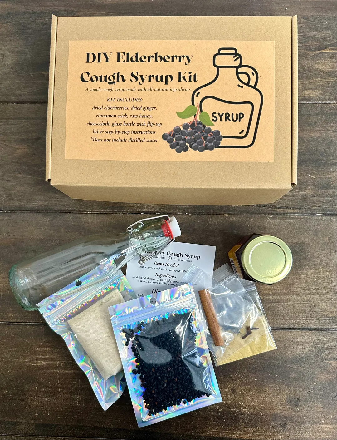 DIY Elderberry Cough Syrup Kit