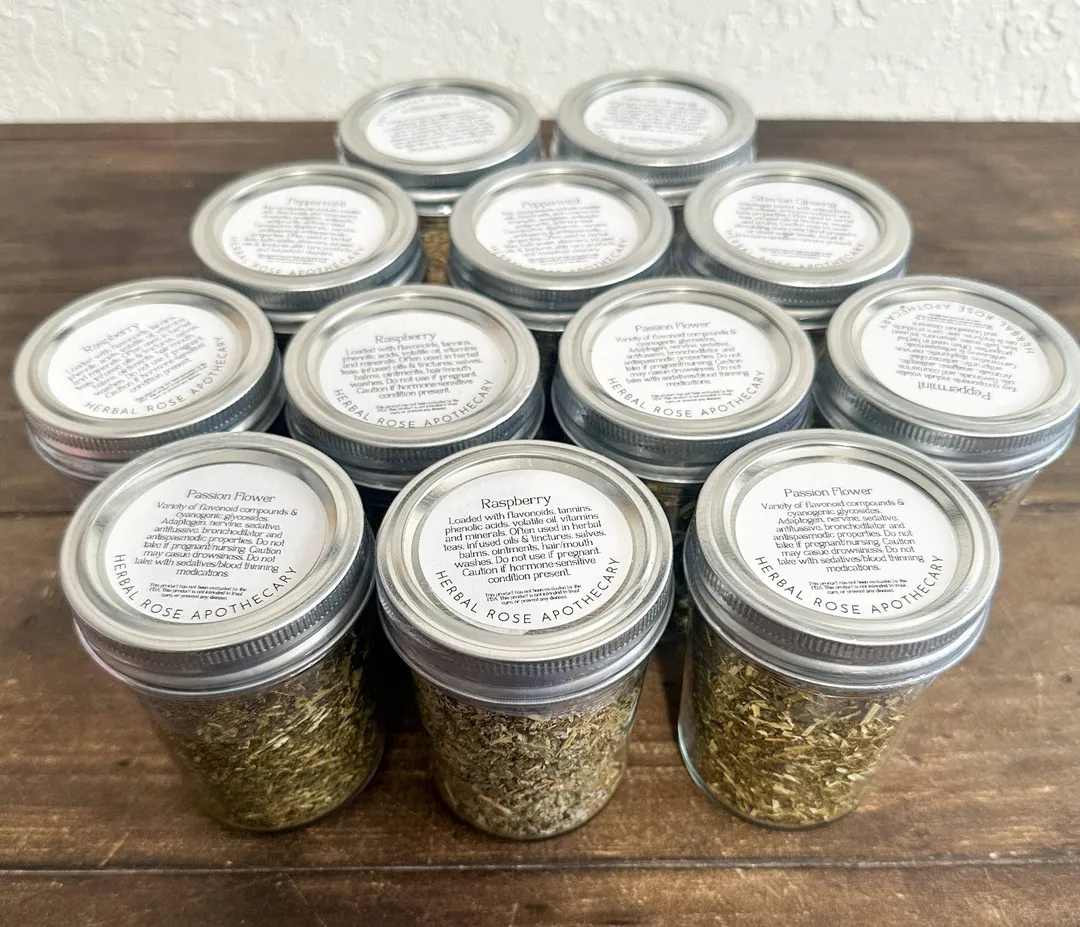 Dried Herbs Small Jars
