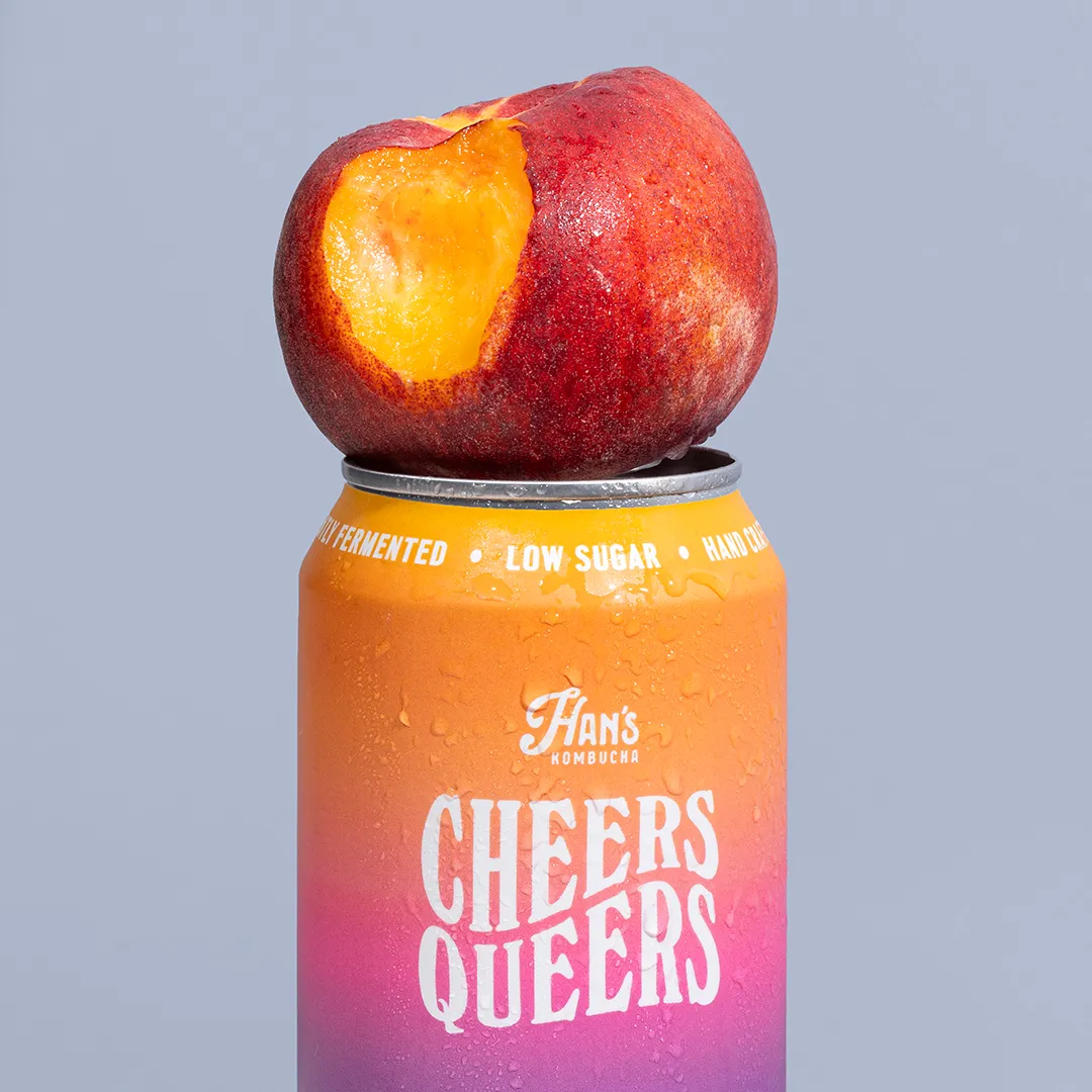 Han's Cheers Queers- White Peach Champagne Kombucha