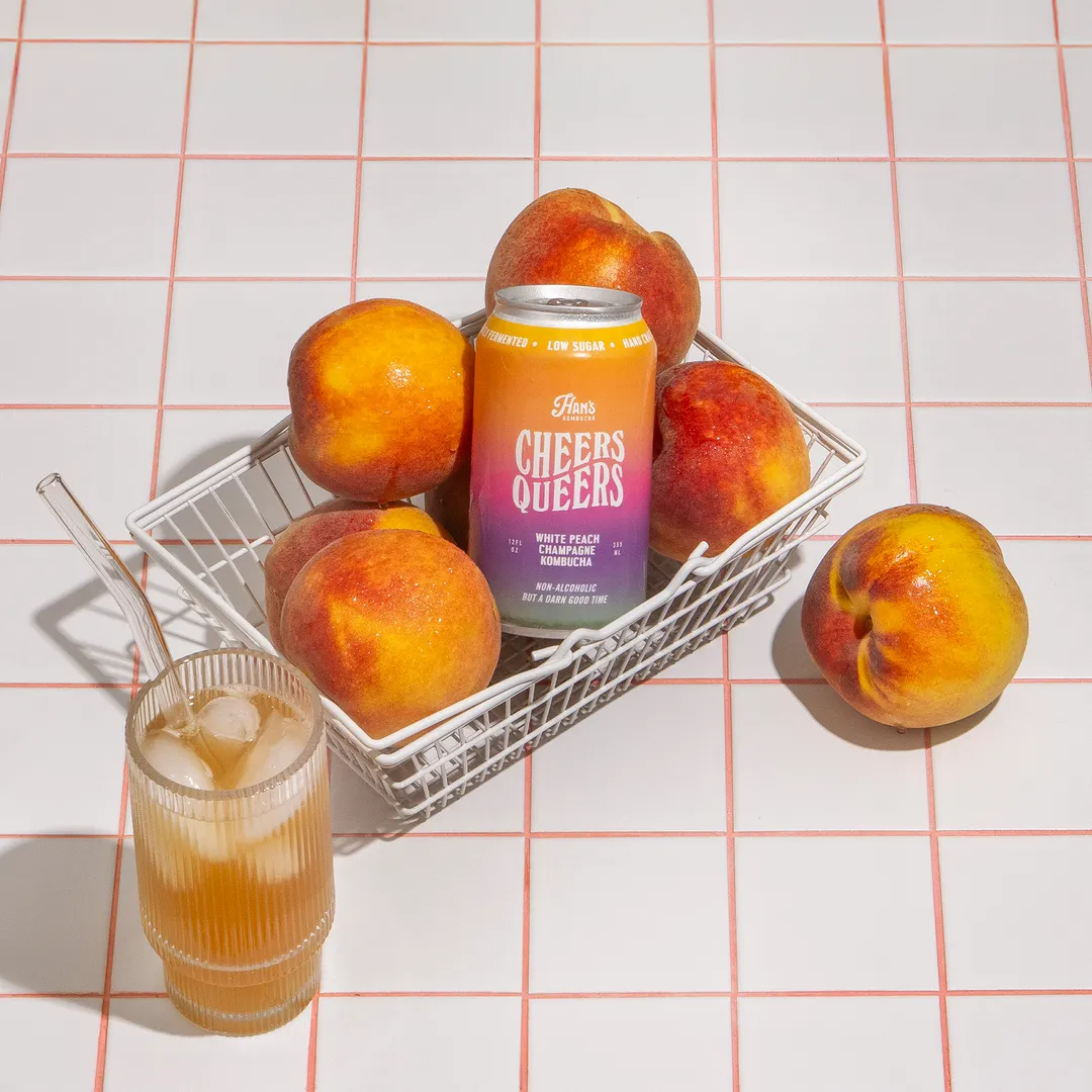Han's Cheers Queers- White Peach Champagne Kombucha