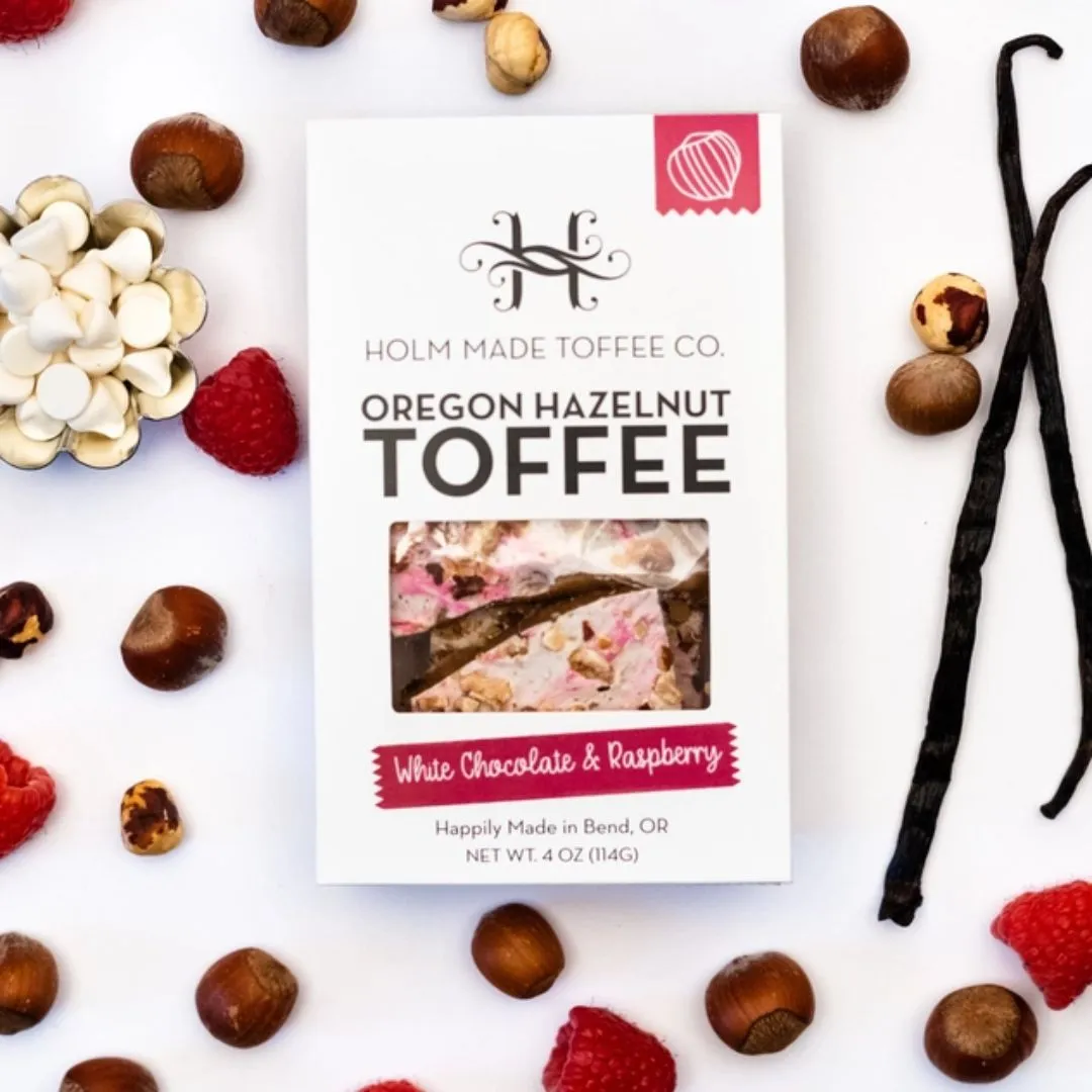 White Chocolate Raspberry - Oregon Hazelnut Toffee